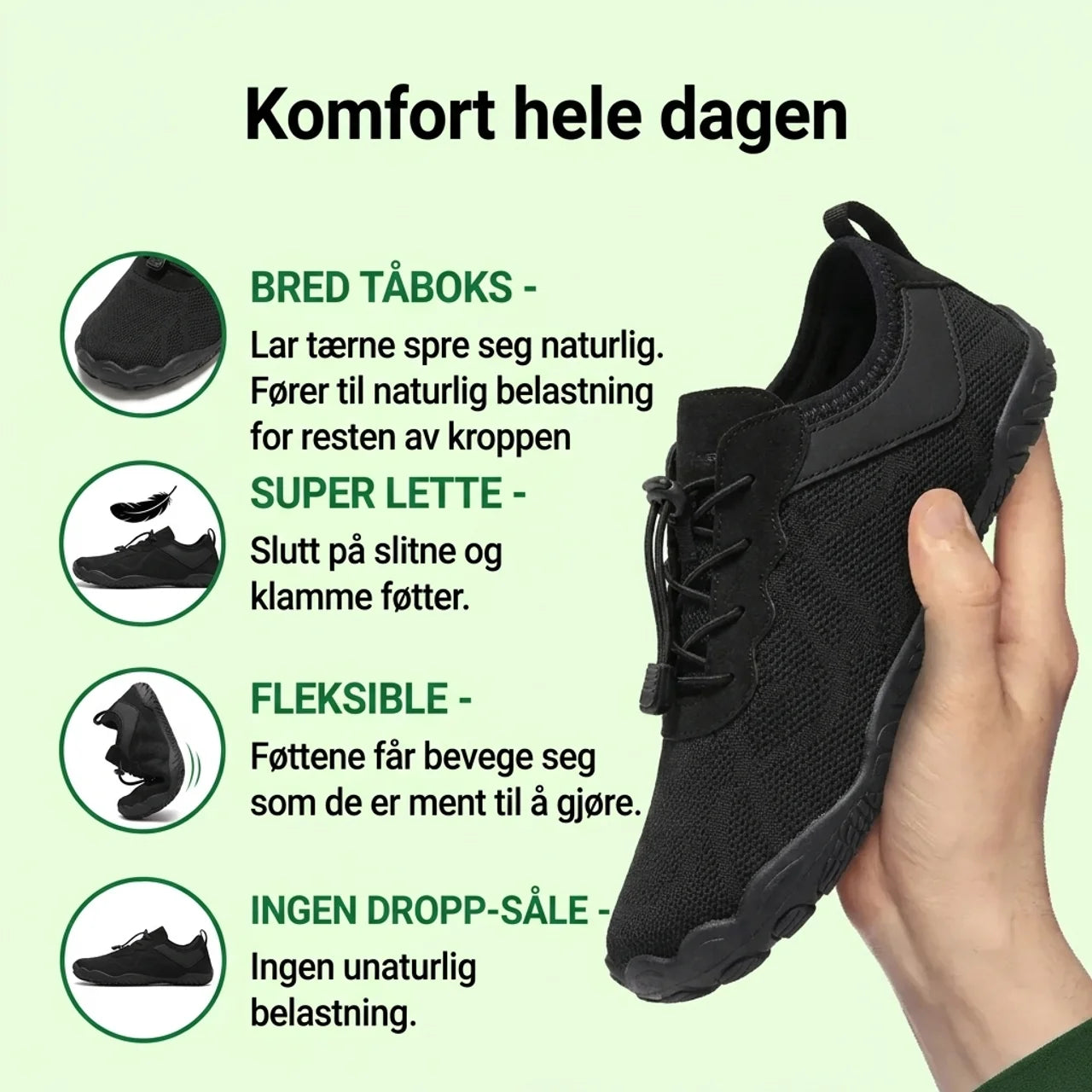 Stry NORD™ - Lette og luftige hverdags-barfotsko